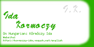 ida kormoczy business card